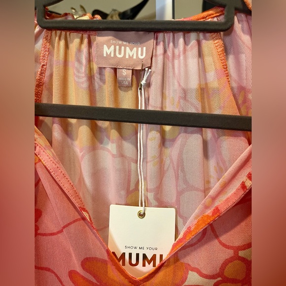 NWT Show Me Your MuMu Viola Retro Garden Mesh Mini Dress - Picture 9 of 10